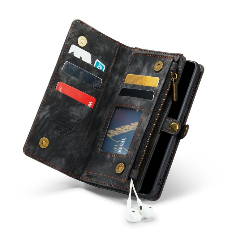 CaseMe-008 Detachable Multifunctional Retro Frosted Horizontal Flip Leather Case for Galaxy A20 / M10S, with Card Slot & Holder & Zipper Wallet & Photo Frame(Black) - Galaxy Phone Cases by CaseMe | Online Shopping South Africa | PMC Jewellery | Buy Now Pay Later Mobicred