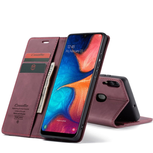 CaseMe-013 Multifunctional Retro Frosted Horizontal Flip Leather Case for Galaxy A20 / A30, with Card Slot & Holder & Wallet (Wine Red) - Galaxy Phone Cases by CaseMe | Online Shopping South Africa | PMC Jewellery | Buy Now Pay Later Mobicred