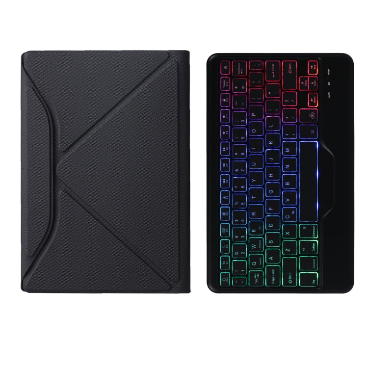 B610S Diamond Texture Triangle Back Holder Splittable Bluetooth Keyboard Leather Tablet Case with Backlight for Samsung Galaxy Tab S6 Lite (Black Black) - Samsung Keyboard by PMC Jewellery | Online Shopping South Africa | PMC Jewellery