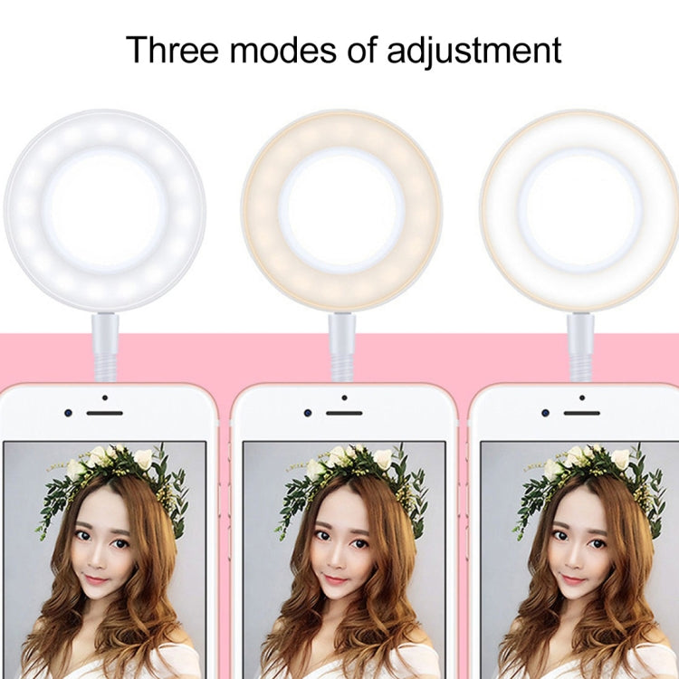 Clip Style Universal Cell Phone Holder Bracket Selfie Ring Light with 3-Color Light Adjustment, for Studio Recording, Live Broadcast, Live Show, KTV, etc.(Black) - Selfie Light by PMC Jewellery | Online Shopping South Africa | PMC Jewellery | Buy Now Pay Later Mobicred