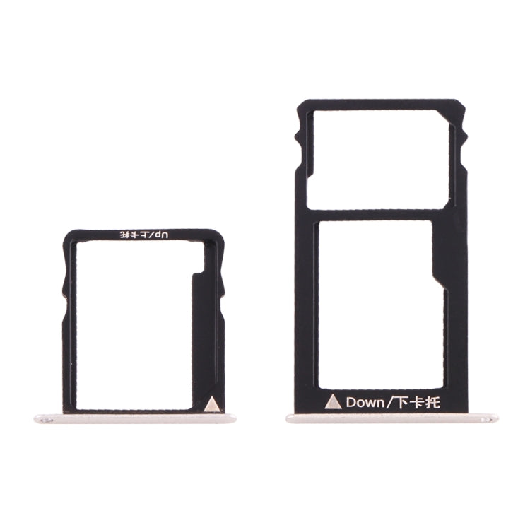For Huawei Honor 5X / GR5 Micro SIM Card Tray + Nano SIM & Micro SD Card Tray(Silver) - Card Socket by PMc TechLife | Online Shopping South Africa | PMc TechLife | Buy Now Pay Later Mobicred