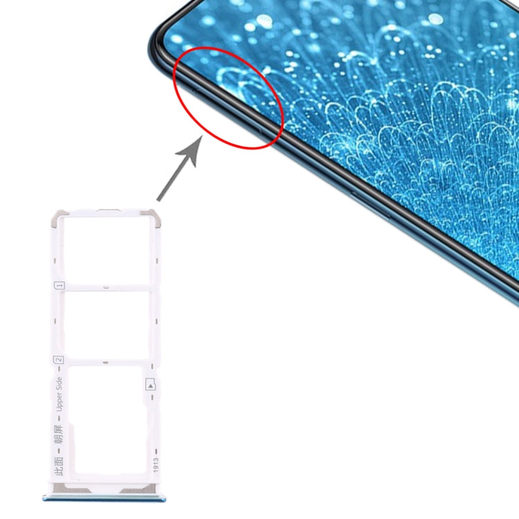 For Vivo  Y7s SIM Card Tray + SIM Card Tray + Micro SD Card Tray (Blue) - Card Socket by PMc TechLife | Online Shopping South Africa | PMc TechLife | Buy Now Pay Later Mobicred