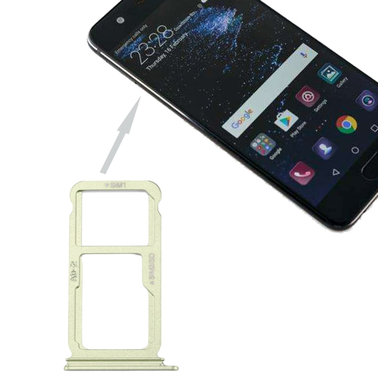For Huawei P10 Plus SIM Card Tray & SIM / Micro SD Card Tray(Green) - Card Socket by PMc TechLife | Online Shopping South Africa | PMc TechLife | Buy Now Pay Later Mobicred