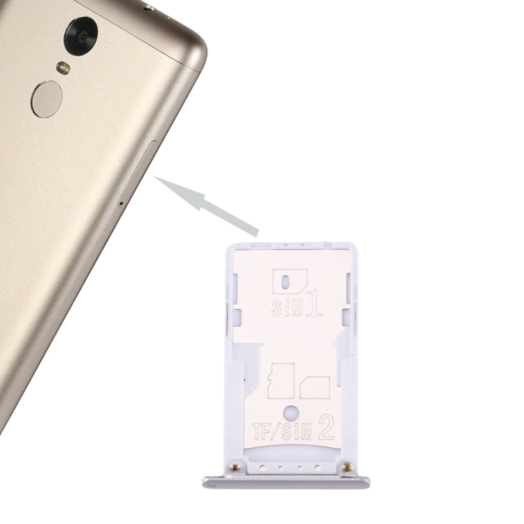 For Xiaomi Redmi Note 3 (Qualcomm Version) SIM & SIM / TF Card Tray(Silver) - Card Tray by PMc TechLife | Online Shopping South Africa | PMc TechLife | Buy Now Pay Later Mobicred