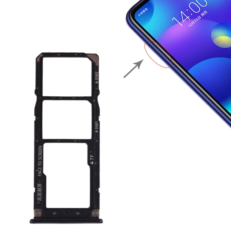 SIM Card Tray + SIM Card Tray + Micro SD Card Tray for Xiaomi Mi Play(Black) - Card Tray by PMc TechLife | Online Shopping South Africa | PMc TechLife | Buy Now Pay Later Mobicred