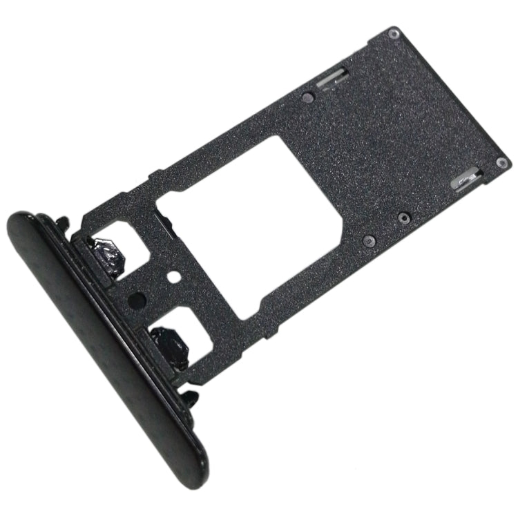 SIM1 Card Tray + SIM2 Card / Micro SD Card Tray for Sony Xperia XZ(Black) - Card Tray by PMC TechLife | Online Shopping South Africa | PMC TechLife | Buy Now Pay Later Mobicred