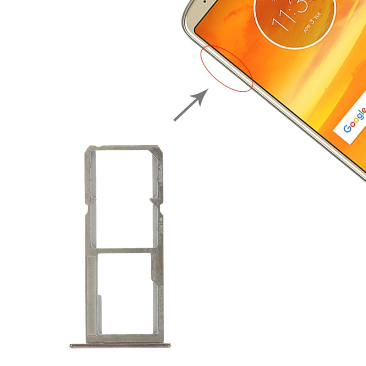 SIM Card Tray + SIM Card Tray + Micro SD Card Tray for Motorola Moto E5 Plus(Gold) - Card Socket by PMc TechLife | Online Shopping South Africa | PMc TechLife | Buy Now Pay Later Mobicred
