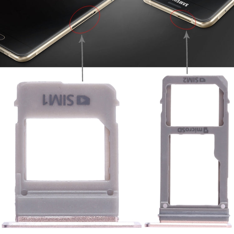For Galaxy A520 / A720 2 SIM Card Tray + Micro SD Card Tray (Pink) - free shipping - PMc TechLife - Order now!