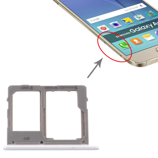 For Samsung Galaxy A8 Star / A9 Star SM-G8850 SIM Card Tray + SIM Card Tray / Micro SD Card Tray (Silver) - Galaxy A Series Parts by PMC Jewellery | Online Shopping South Africa | PMC Jewellery | Buy Now Pay Later Mobicred