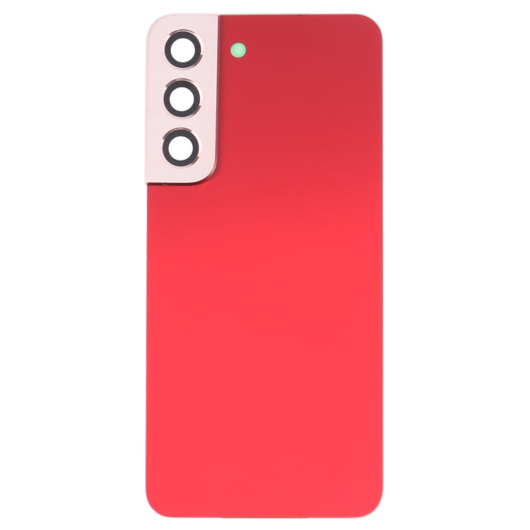 For Samsung Galaxy S22 5G SM-S901B Battery Back Cover with Camera Lens Cover (Red) - Back Cover by PMC Jewellery | Online Shopping South Africa | PMC Jewellery | Buy Now Pay Later Mobicred