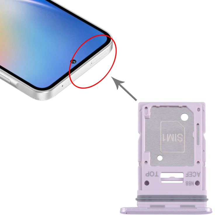 For Samsung Galaxy A35 SM-A356B Original SIM Card Tray + SIM / Micro SD Card Tray (Purple) - Card Socket by PMC Jewellery | Online Shopping South Africa | PMC Jewellery