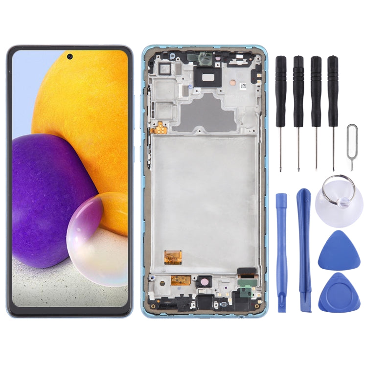 For Samsung Galaxy A72 4G SM-A725 6.43 inch Original LCD Screen Digitizer Full Assembly with Frame (Blue) - LCD Screen by PMC Jewellery | Online Shopping South Africa | PMC Jewellery | Buy Now Pay Later Mobicred