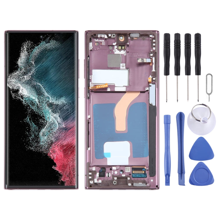 For Samsung Galaxy S22 Ultra 5G SM-S908B Original LCD Screen Digitizer Full Assembly with Frame (Purple) - LCD Screen by PMC Jewellery | Online Shopping South Africa | PMC Jewellery | Buy Now Pay Later Mobicred