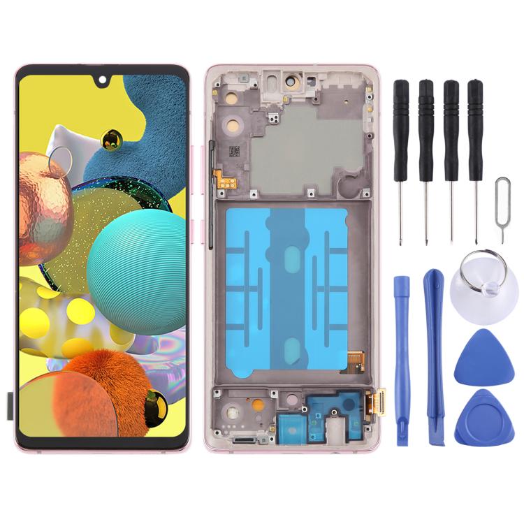 For Samsung Galaxy A51 5G SM-A516 6.36 inch OLED LCD Screen Digitizer Full Assembly with Frame (Pink) - free shipping - PMC TechLife - Order now!
