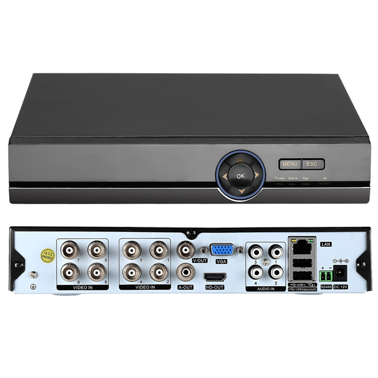 A81U-ZS 5 in 1 8 Channel Dual Stream H.264 1080N AHD DVR, Support AHD / TVI / CVI / CVBS / IP Signal(Black) - Digital Video Recorder by PMc TechLife | Online Shopping South Africa | PMc TechLife | Buy Now Pay Later Mobicred
