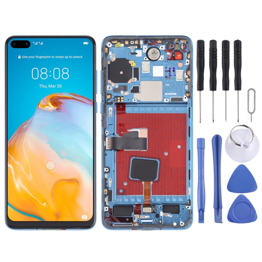 Original OLED LCD Screen for Huawei P40 Digitizer Full Assembly with Frame(Blue) - LCD Screen by PMC Jewellery | Online Shopping South Africa | PMC Jewellery | Buy Now Pay Later Mobicred