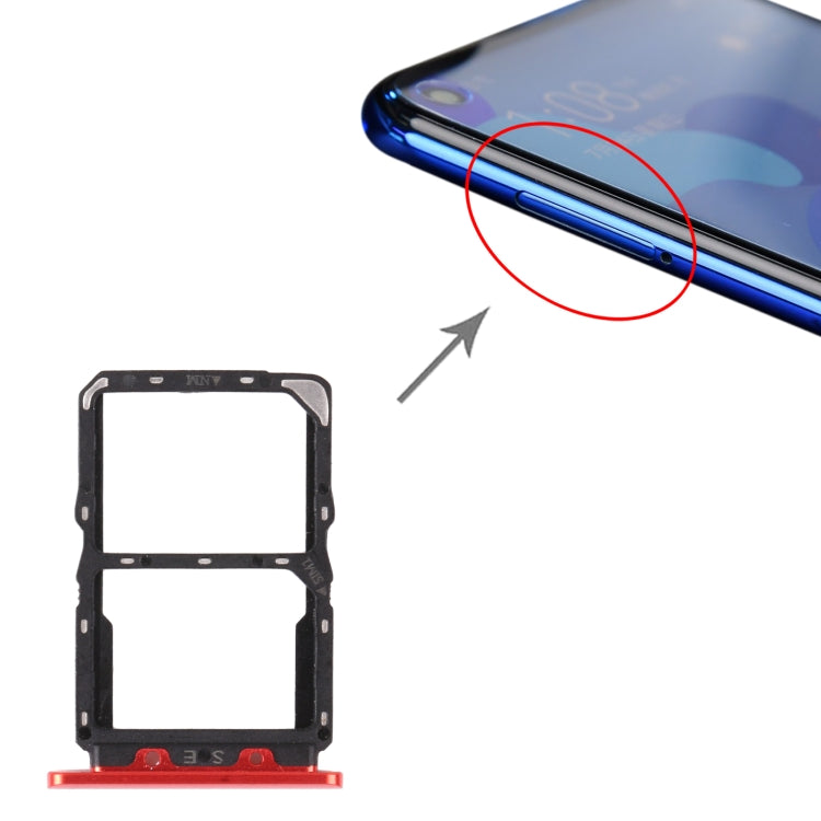 SIM Card Tray + NM Card Tray for Huawei Nova 5 Pro (Red) - Card Socket by PMc TechLife | Online Shopping South Africa | PMc TechLife | Buy Now Pay Later Mobicred