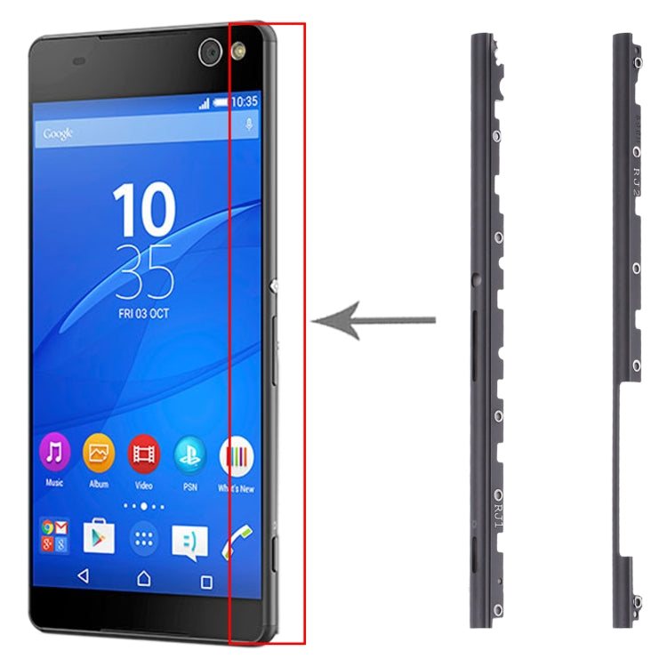 1 Pair Side Part Sidebar For Sony Xperia C5 Ultra (Black) - free shipping - PMc TechLife - Order now!