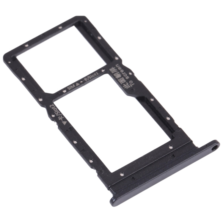 SIM Card Tray + SIM Card Tray / Micro SD Card Tray for Honor play 5T (Black) - Card Socket by PMc TechLife | Online Shopping South Africa | PMc TechLife | Buy Now Pay Later Mobicred