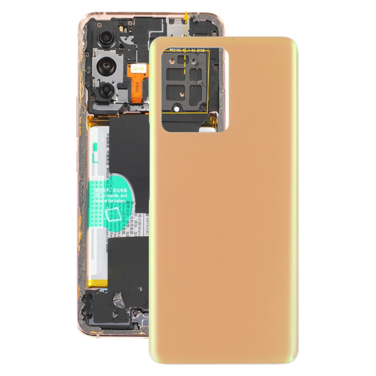 For vivo S12 Pro / V23 Pro V2163A V2132 Glass Battery Back Cover (Yellow) - Back Cover by PMC Jewellery | Online Shopping South Africa | PMC Jewellery | Buy Now Pay Later Mobicred