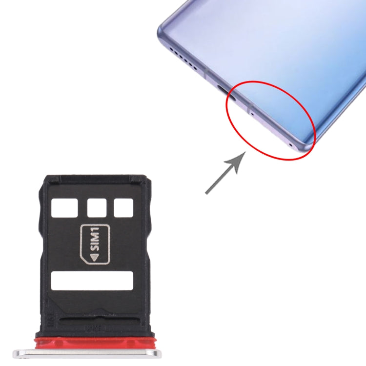 SIM Card Tray + NM Card Tray for Huawei Mate 40E 5G (Silver) - Card Socket by PMc TechLife | Online Shopping South Africa | PMc TechLife | Buy Now Pay Later Mobicred