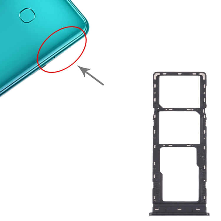For Tecno Spark 4 Lite KC8S SIM Card Tray + SIM Card Tray + Micro SD Card Tray (Black) - free shipping - PMc TechLife - Order now!
