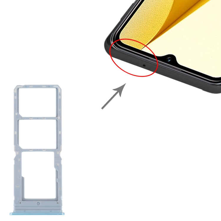For vivo Y16 SIM Card Tray + SIM Card Tray + Micro SD Card Tray (Blue) - Card Socket by PMc TechLife | Online Shopping South Africa | PMc TechLife | Buy Now Pay Later Mobicred