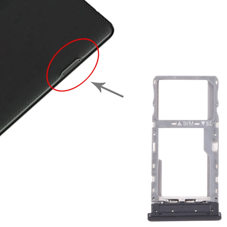 For Alactel Joy Tab 2 9032Z SIM Card Tray + Micro SD Card Tray(Black) - Card Tray by PMC Jewellery | Online Shopping South Africa | PMC Jewellery