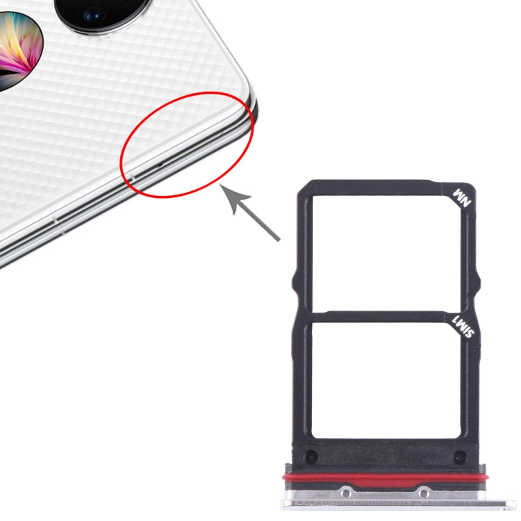 For Huawei P50 Pocket SIM + NM Card Tray (Silver) - Card Socket by PMc TechLife | Online Shopping South Africa | PMc TechLife | Buy Now Pay Later Mobicred