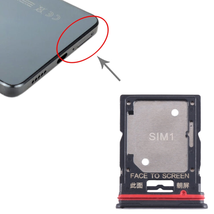 For Xiaomi Redmi Note 11T Pro SIM Card Tray + SIM Card Tray / Micro SD Card Tray (Black) - Card Tray by PMC Jewellery | Online Shopping South Africa | PMC Jewellery