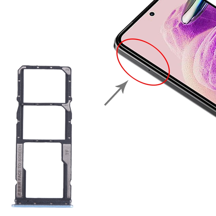 For Xiaomi Redmi Note 12s SIM Card Tray + SIM Card Tray + Micro SD Card Tray (Blue) - Card Tray by PMC Jewellery | Online Shopping South Africa | PMC Jewellery