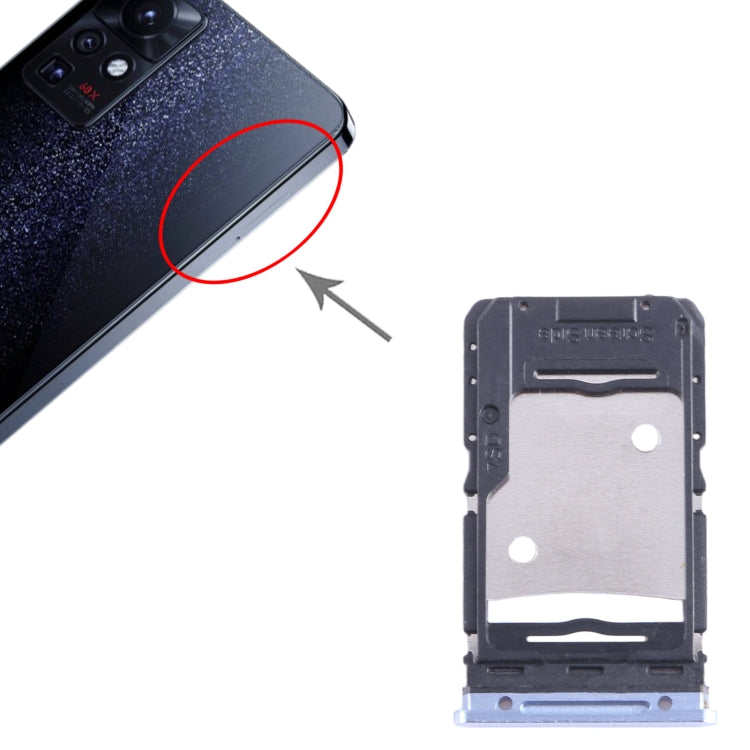 For Infinix Zero X Pro X6810 SIM Card Tray + SIM Card Tray + Micro SD Card Tray (Blue) - Card Tray by PMC Jewellery | Online Shopping South Africa | PMC Jewellery