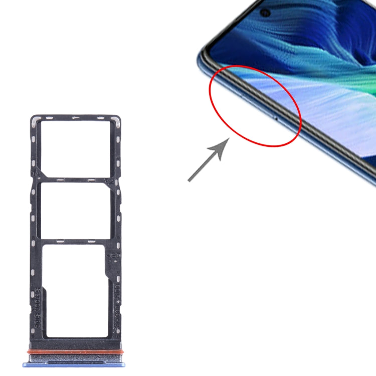 For Infinix Note 11i SIM Card Tray + SIM Card Tray + Micro SD Card Tray (Blue) - Card Tray by PMC Jewellery | Online Shopping South Africa | PMC Jewellery