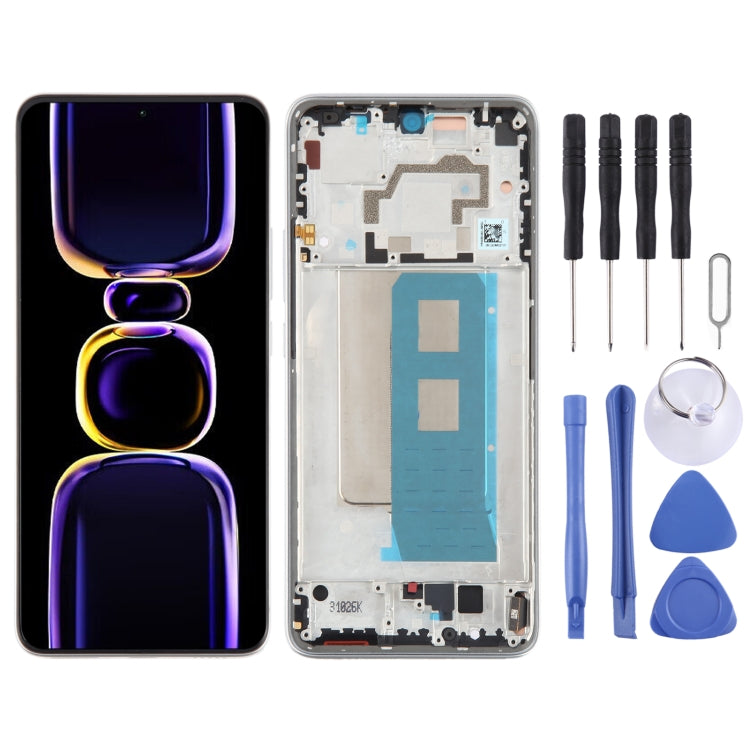 For Xiaomi Poco F5 Pro Original AMOLED Material LCD Screen Digitizer Full Assembly with Frame (Silver) - LCD Screen by PMC TechLife | Online Shopping South Africa | PMC TechLife