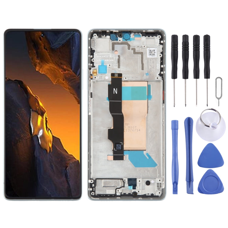 For Xiaomi Poco F5 Original AMOLED Material LCD Screen Digitizer Full Assembly with Frame (Blue) - LCD Screen by PMC Jewellery | Online Shopping South Africa | PMC Jewellery