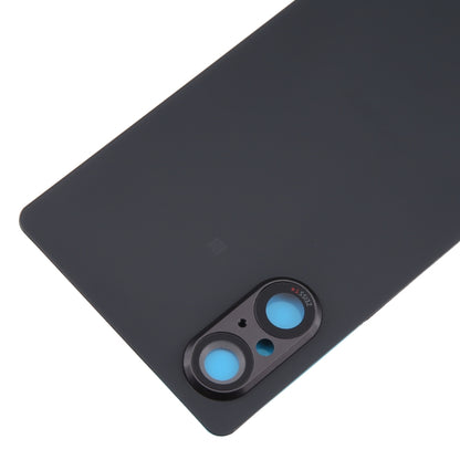 For Sony Xperia 5 V Battery Back Cover with Camera Lens Cover(Black) - Back Cover by PMC Jewellery | Online Shopping South Africa | PMC Jewellery | Buy Now Pay Later Mobicred