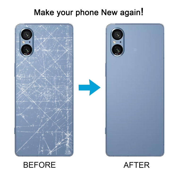 For Sony Xperia 5 V Battery Back Cover with Camera Lens Cover(Silver) - Back Cover by PMC TechLife | Online Shopping South Africa | PMC TechLife | Buy Now Pay Later Mobicred