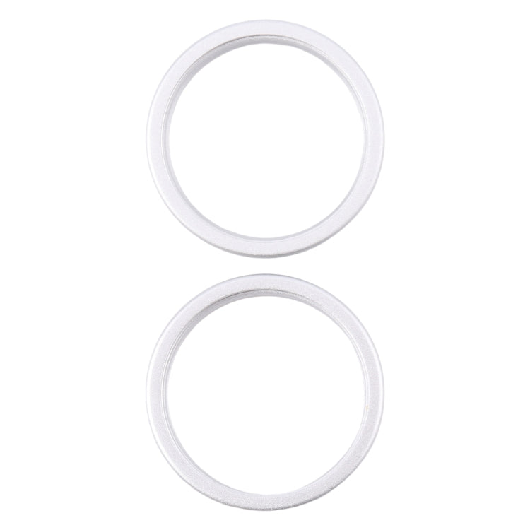 For iPhone 16 Plus 2pcs/set Rear Camera Glass Lens Metal Outside Protector Hoop Ring (Silver) -  by PMC Jewellery | Online Shopping South Africa | PMC Jewellery | Buy Now Pay Later Mobicred