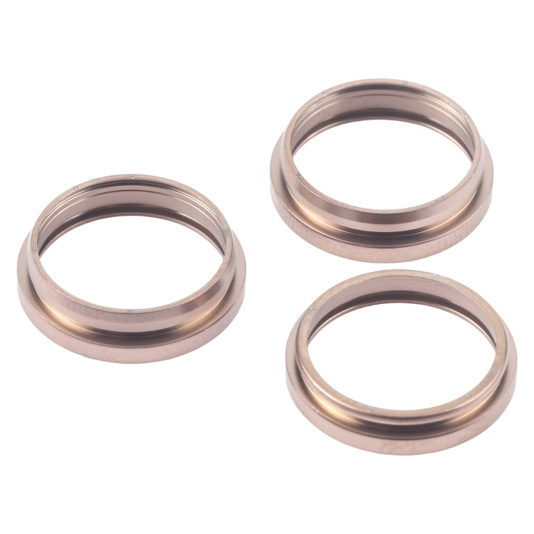 For iPhone 16 Pro Max 3pcs/set Rear Camera Glass Lens Metal Outside Protector Hoop Ring (Gold) -  by PMC Jewellery | Online Shopping South Africa | PMC Jewellery | Buy Now Pay Later Mobicred