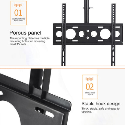 32-70 inch Universal Height & Angle Adjustable Single Screen TV Wall-mounted Ceiling Dual-use Bracket, Retractable Range: 0.5-2m - TV Brackets & Mounts by PMC Jewellery | Online Shopping South Africa | PMC Jewellery | Buy Now Pay Later Mobicred