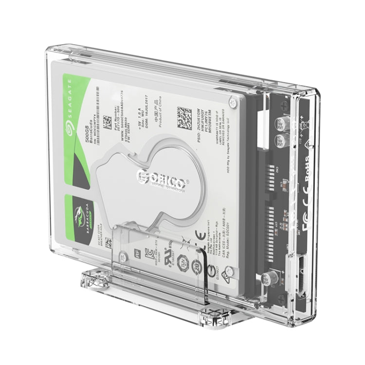 ORICO 2159U3 2.5 inch Transparent USB3.0 Hard Drive Enclosure with Stand - HDD Enclosure by ORICO | Online Shopping South Africa | PMC Jewellery | Buy Now Pay Later Mobicred