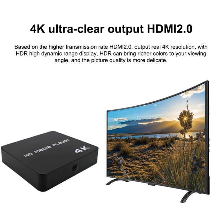 Uhd 4K Player Single-unit Advertising Machine Powered Up Automatically Plays Video PPT Horizontal and Vertical U Disk US(black) - Multimedia Player by PMC Jewellery | Online Shopping South Africa | PMC Jewellery | Buy Now Pay Later Mobicred