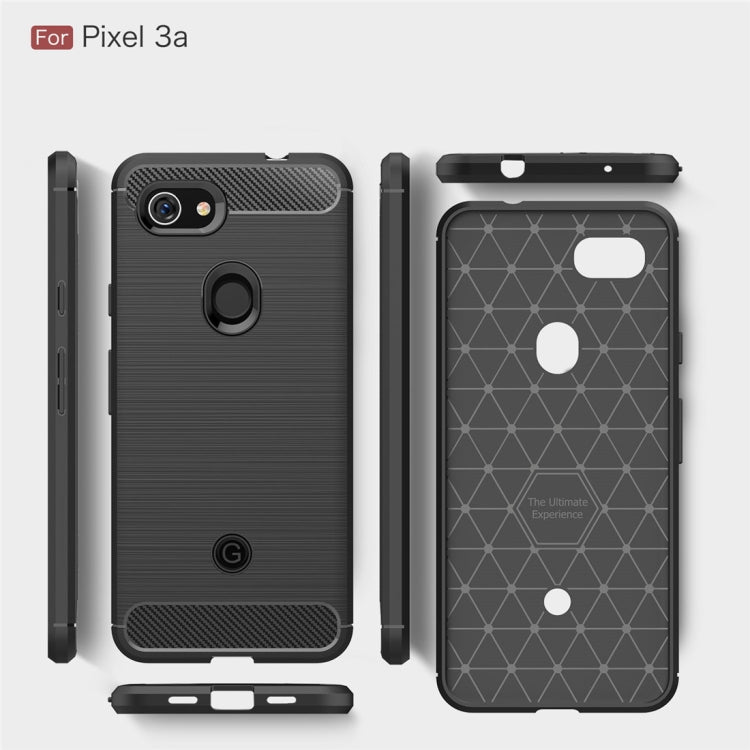 Brushed Texture Carbon Fiber TPU Case for Google Pixel 3a(Navy Blue) - Google Cases by PMC Jewellery | Online Shopping South Africa | PMC Jewellery | Buy Now Pay Later Mobicred