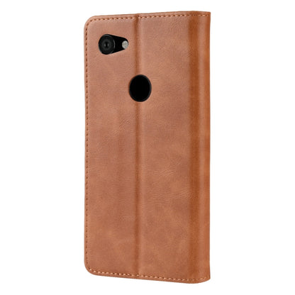 Magnetic Buckle Retro Crazy Horse Texture Horizontal Flip Leather Case for Google Pixel 3a , with Holder & Card Slots & Photo Frame(Brown) - Google Cases by PMC Jewellery | Online Shopping South Africa | PMC Jewellery | Buy Now Pay Later Mobicred