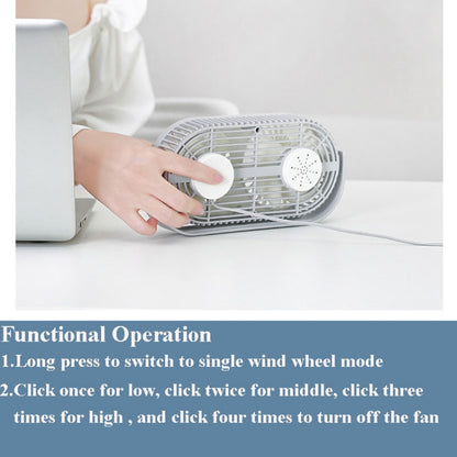 Small Bean Desktop Desktop Double Leaf Usb Mini Fan(Green) - Electric Fans by PMC Jewellery | Online Shopping South Africa | PMC Jewellery | Buy Now Pay Later Mobicred