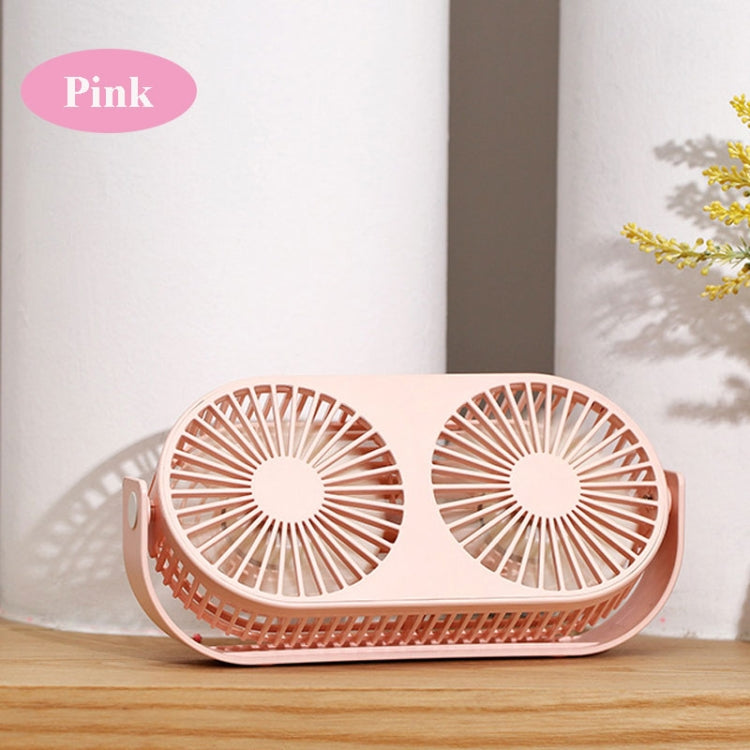 Small Bean Desktop Desktop Double Leaf Usb Mini Fan(Pink) - Electric Fans by PMC Jewellery | Online Shopping South Africa | PMC Jewellery | Buy Now Pay Later Mobicred