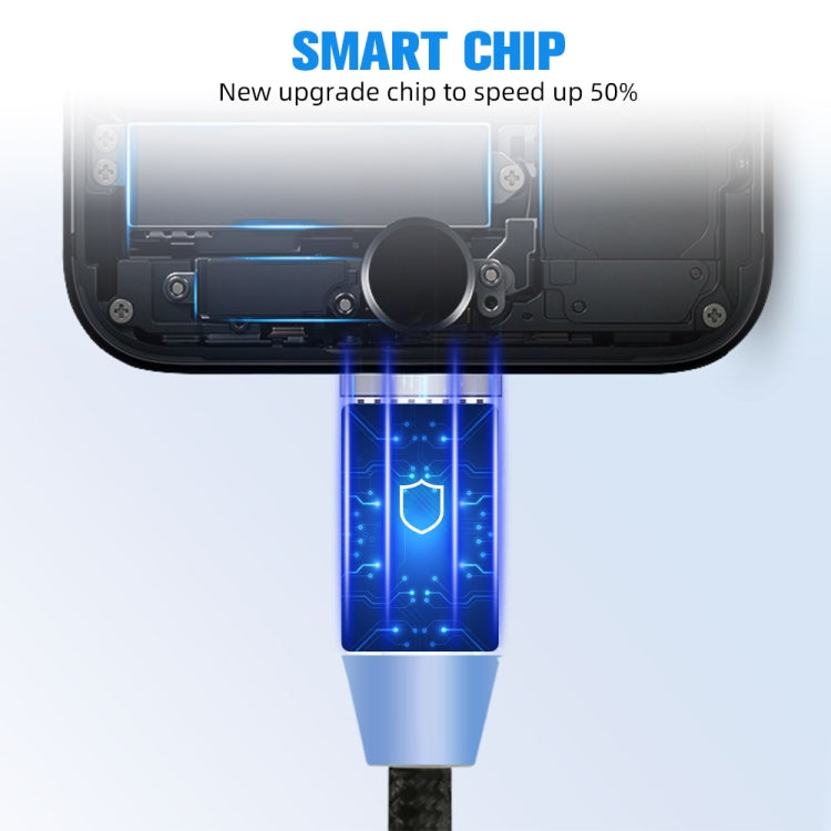 2 in 1 USB to 8 Pin + Micro USB Magnetic Metal Interface Nylon Braided Charging Cable, Length: 1m(Gold) - Charging Cable & Head by PMC Jewellery | Online Shopping South Africa | PMC Jewellery | Buy Now Pay Later Mobicred