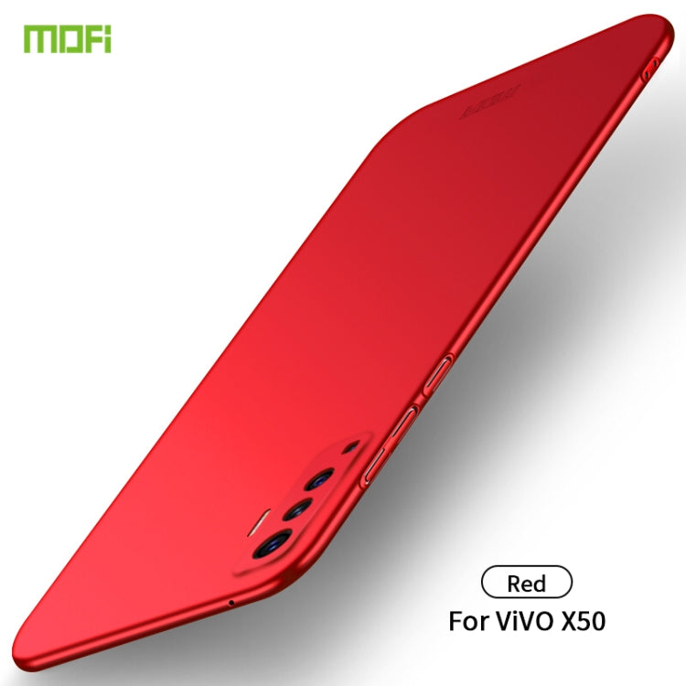 For Vivo X50 MOFI Frosted PC Ultra-thin Hard Case(Red) - vivo Cases by MOFI | Online Shopping South Africa | PMC TechLife