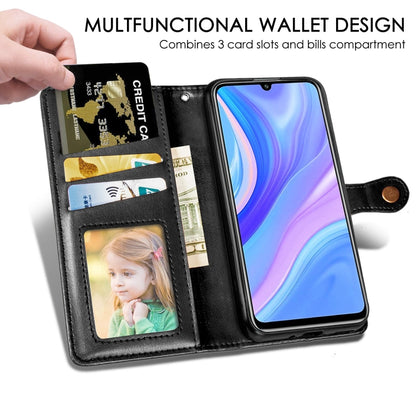 For OPPO A52/A72/A92 Retro Solid Color Leather Buckle Phone Case with Lanyard & Photo Frame & Card Slot & Wallet & Stand Function(Black) - OPPO Cases by PMC Jewellery | Online Shopping South Africa | PMC Jewellery | Buy Now Pay Later Mobicred