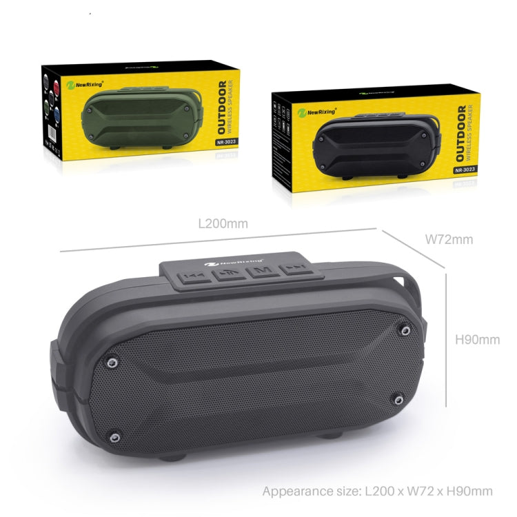 NewRixing NR-3023 Portable Stereo Wireless Bluetooth Speaker, Built-in Microphone, Support TF Card / FM(Black) - Desktop Speaker by NewRixing | Online Shopping South Africa | PMC Jewellery | Buy Now Pay Later Mobicred